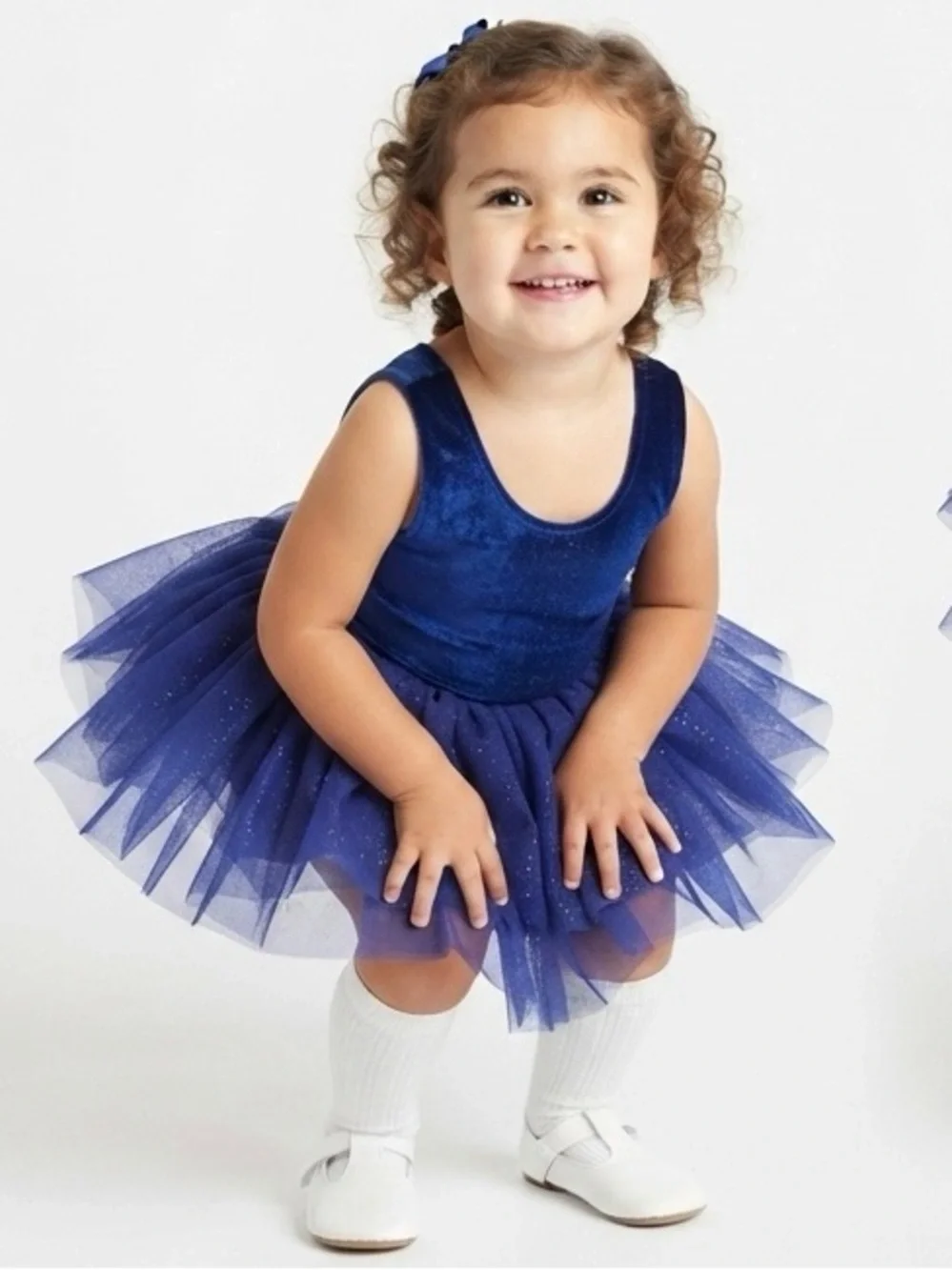 Plum Girls 4Y Royal Blue Velvet Sparkle Tutu Leotard Dress